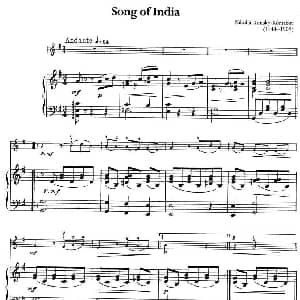 小提琴谱 | Song of India 小提琴 钢琴