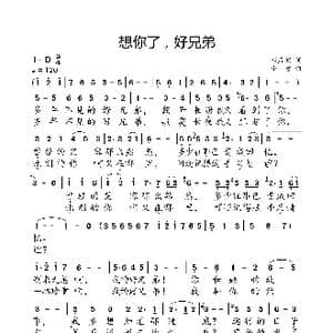 想你了,好兄弟_歌曲简谱_词曲:郎彦明 小弩