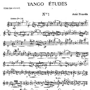 长笛曲谱 | Tango Etudes 之一 Piazzolla 皮亚佐拉