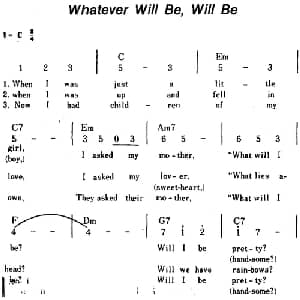 Whatever Will Be,Will Be 美国 _外国歌谱