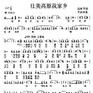 壮美高原我家乡_歌曲简谱_词曲:张学平 王训军