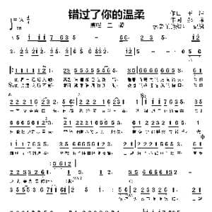 错过了你的温柔_歌曲简谱_词曲:王浩 郝峰