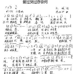 爱过哭过亦奈何_歌谱投稿_词曲:毛诚 苏仕帅