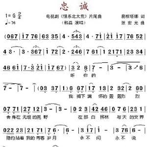 忠诚_歌谱投稿_词曲:葛根塔娜 张宏光