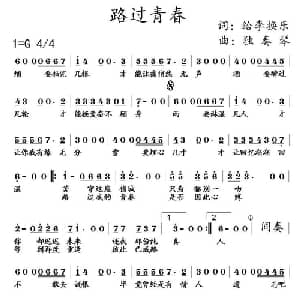路过青春_通俗唱法乐谱_词曲:给李换乐 独奏琴