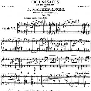 贝多芬钢琴奏鸣曲05 c小调 Op.10 No.1 C minor 钢琴谱 贝多芬