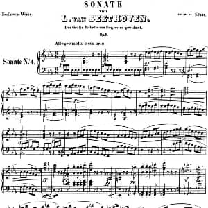 贝多芬钢琴奏鸣曲04 大调奏鸣曲 降E大调 Op.7 E flat major 钢琴谱 贝多芬