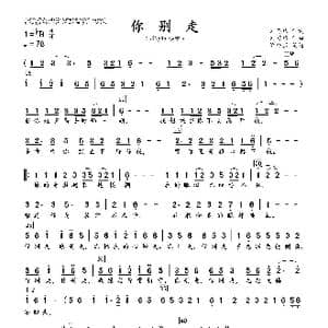 你别走_歌曲简谱_词曲:刘巧巧 刘巧巧