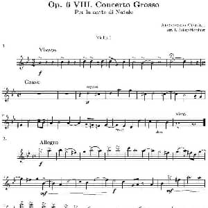 小提琴谱 | Op.6 VIII. Concerto Grosso 大协奏曲 四重奏第一小提琴分谱 柯瑞里