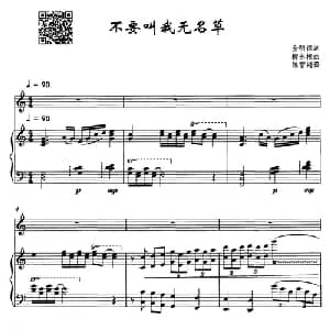不要叫我无名草_美声唱法乐谱_词曲:金明禄 陈雪鸿曲 柳永根译