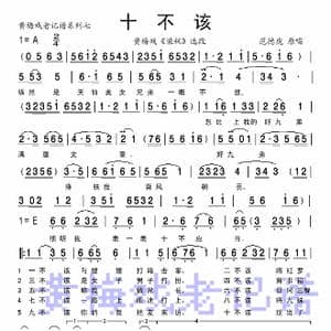十不该_歌曲简谱_词曲:
