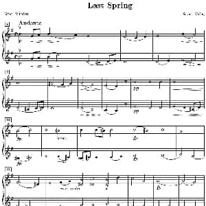 小提琴谱 | Last spring 逝去的春天 第二小提琴分谱 格里格