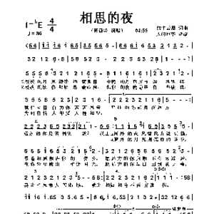 相思的夜_歌曲简谱_词曲:红尘云烟 红尘云烟