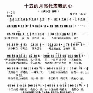 十五的月亮代表我的心_歌曲简谱_词曲:徐子淳 徐子淳