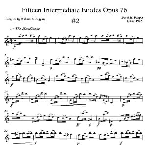 萨克斯谱 | 中级练习曲15首 Op76 2 D 波帕尔