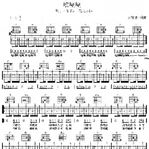 嘻唰唰 吉他谱 花儿乐队 大张伟 大张伟