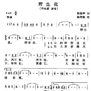 野生花_通俗唱法乐谱_词曲:林煌坤 翁清溪
