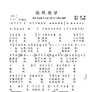 追风追梦_歌曲简谱_词曲:黎强 武俊毅