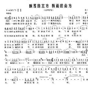 飘雪的北方 飘雨的南方_民歌简谱_词曲:朱积聚 屠巴海