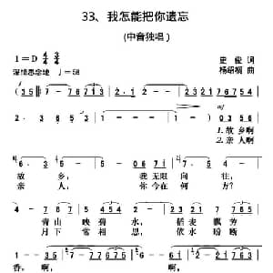 我怎能把你遗忘_美声唱法乐谱_词曲:史俊 杨绍榈