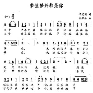 梦里梦外都是你_通俗唱法乐谱_词曲:华友国 张联石