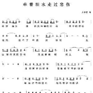 牵着泪水走过悲伤_通俗唱法乐谱_词曲:贺沛轩 王佑贵