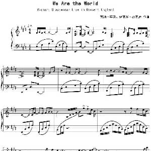 we are the world 钢琴谱 莱纳 李奇 迈克尔 杰克逊