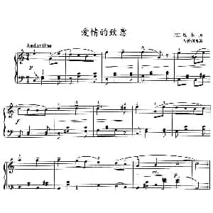 爱情的致意 钢琴谱