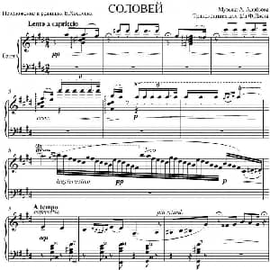 手风琴谱 | 夜莺