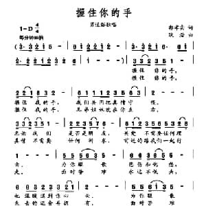 握住你的手_通俗唱法乐谱_词曲:郭孝实 耿浩