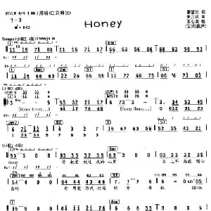 honey_通俗唱法乐谱_词曲:廖莹如 史万达
