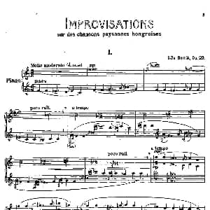 8 Improvisations Op.20 钢琴谱 巴托克
