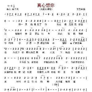 真心想你_歌曲简谱_词曲:王惠 王惠