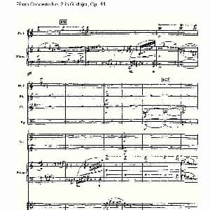G大调第二钢琴协奏曲, Op.44第一乐章 钢琴谱