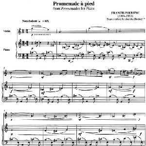 小提琴谱 | PROMENADE A PIED 小提琴 钢琴伴奏 普朗克