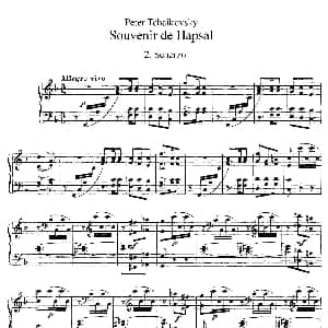Souvenir de Hapsal Op.2 钢琴谱 柴可夫斯基