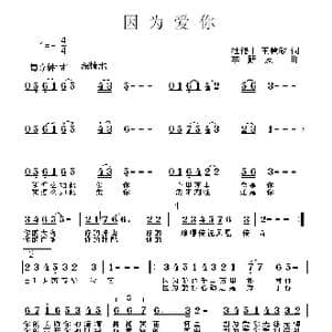 因为爱你_歌曲简谱_词曲:王慧敏 杜锡刚 李殿友