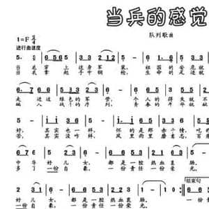 当兵的感觉_民歌简谱_词曲:胡泽民 刘锡古