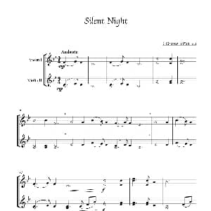 小提琴谱 | Silent Night 寂静的夜晚 二重奏 格鲁伯