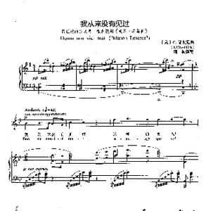我从来没有见过_歌曲简谱_词曲:周枫 译配 意 G 普契尼
