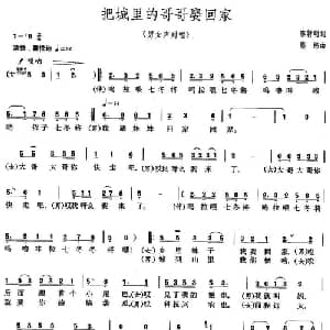 把城里的哥哥娶回家_通俗唱法乐谱_词曲:陈特明 熊纬