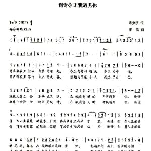 谢谢你让我遇见你_通俗唱法乐谱_词曲:毛梦溪 熊黏