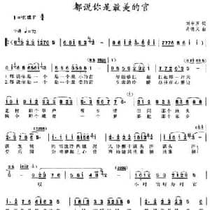 都说你是最美的官_民歌简谱_词曲:刘申五 尚德义