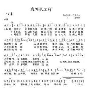 乘飞机远行_歌谱投稿
