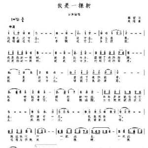 我是一颗树_民歌简谱_词曲:韩雪 高绿