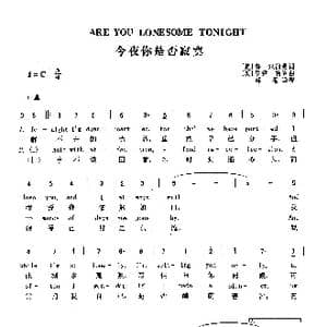 今夜你是否寂寞_歌曲简谱_词曲: 美 鲁 汉德曼 美 罗伊 特克
