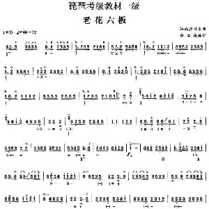 琵琶谱 | 老花六板 琵琶考级教材一级 林石城编订