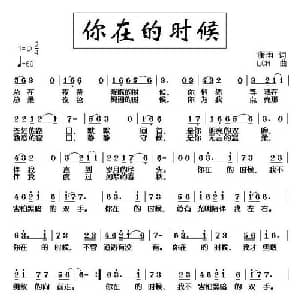 你在的时候_通俗唱法乐谱_词曲:潇雨 LCH