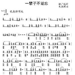 一辈子不能忘_民歌简谱_词曲:徐广远 朱跃明