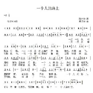 一个人的路上_通俗唱法乐谱_词曲:陈兴玲 年占华
